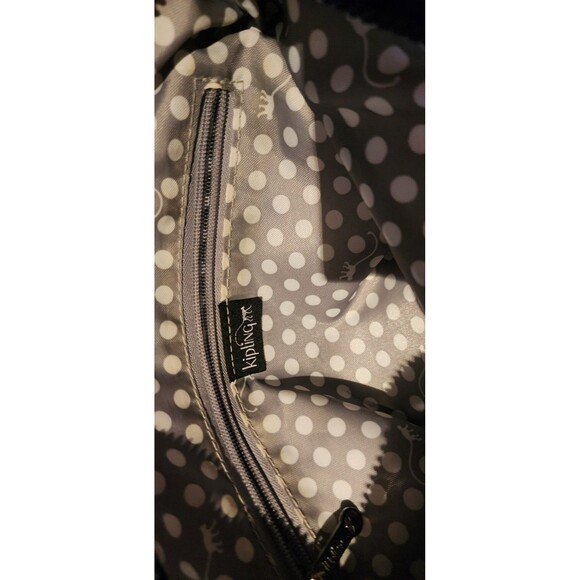 Rare KIPLING Live Light Black Sheen CROSSBODY Nylon FrontFlap Purse ShoulderBag - Picture 9 of 10